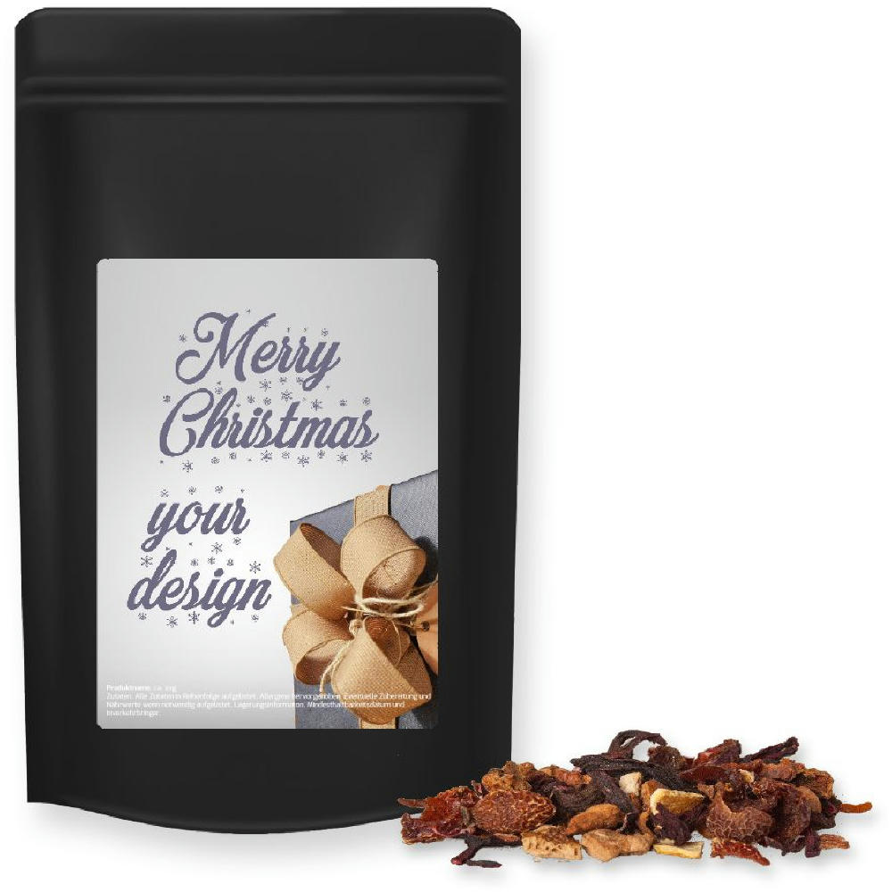 Product image Glühweingewürz fein, ca. 55g, Standbeutel Midi schwarz Werbeartikel