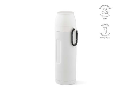 Product image Loire Thermos aus recy.Edelstahl, 810 ml. Mit 2 Bechern und Karabiner Werbeartikel