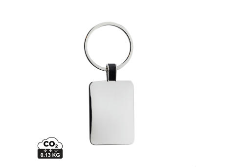 Product image Eckiger Schlüsselring aus RCS rec. Zinklegierung Werbeartikel