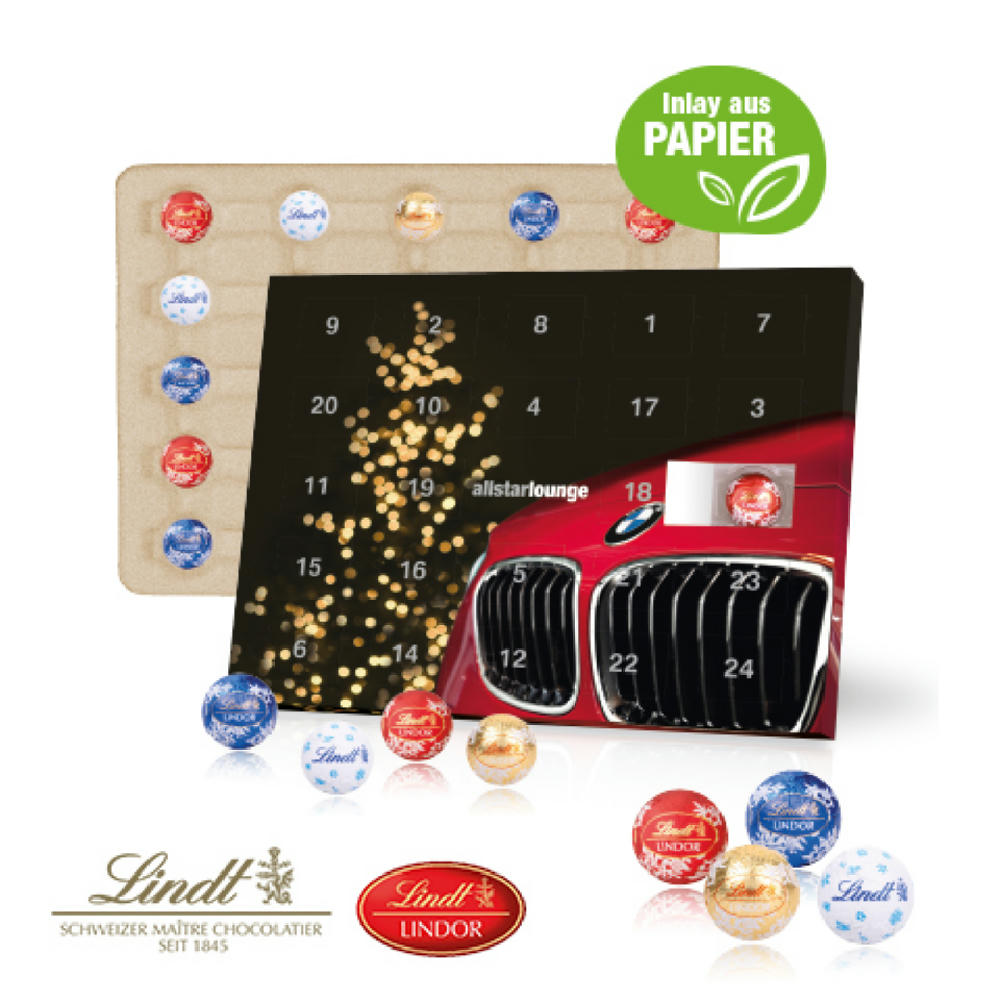 Tisch-Adventskalender Lindt "Gourmet Edition", Inlay aus Papier  Werbeartikel