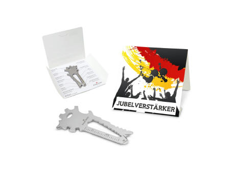 Geschenkartikel: ROMINOX® Key Tool Truck / LKW (22 Funktionen) im Motiv-Mäppchen Deutschland Fan Jubelverstärker bedrucken