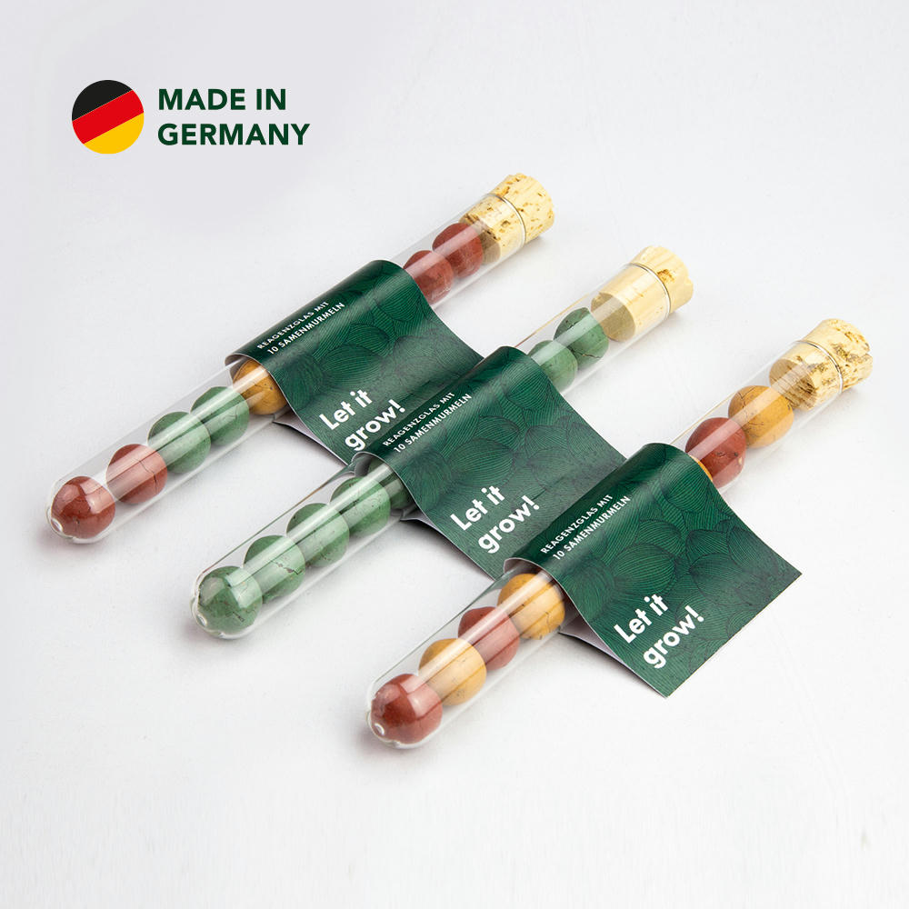 Product image Reagenzglas mit Samenmurmeln Werbeartikel