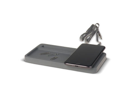 Product image Limestone Desk organizer with wireless charger 5W Werbeartikel