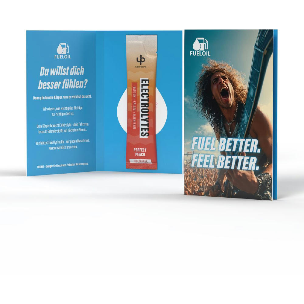 Upsters Electrolytes Stick in Werbeklappkarte Werbeartikel