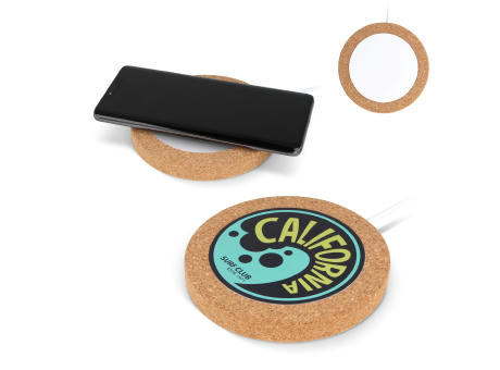 Drahtloses Ladegerät Kork &amp; RABS 15W Werbeartikel