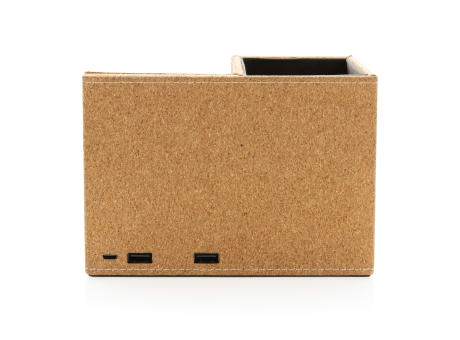 Kork Stiftehalter mit 5W Wireless Charger Werbeartikel