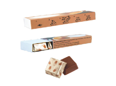 Heisse Schokolade 3 Stück in bedruckter Schachtel Werbeartikel