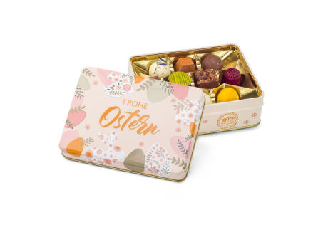 Product image Geschenkartikel / Präsentartikel: Frohe Ostern - Pralinendose mit 125 g Werbeartikel