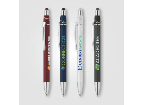 Orbit Spinner Verchromter Metallkugelschreiber mit Stylus Werbeartikel