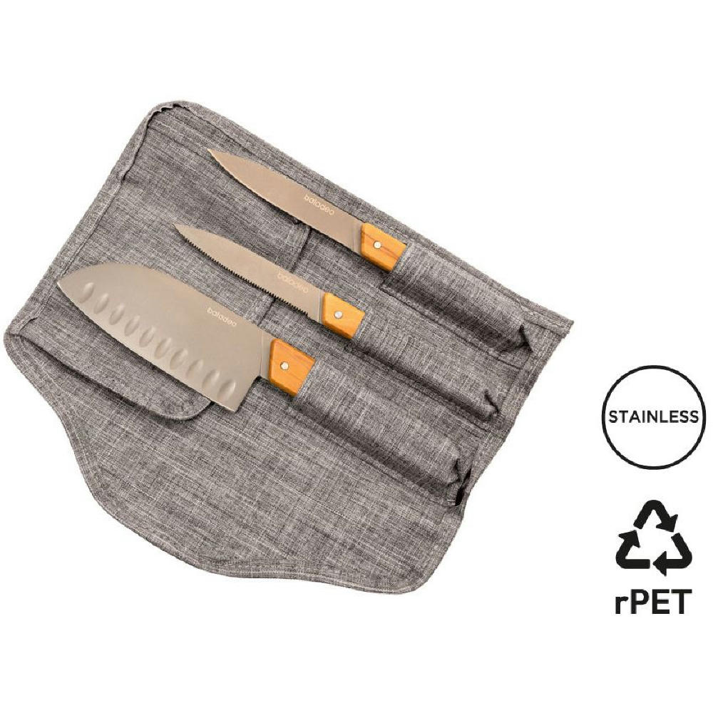 Product image Set mit 3 Küchenmessern 'Stavanger', Olivenholz Werbeartikel