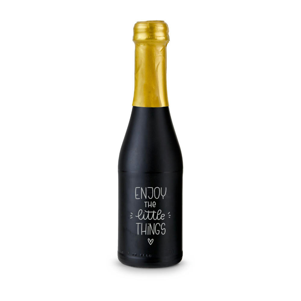 Product image Promo Secco Piccolo - Flasche schwarz matt - Kapselfarbe Gold, 0,2 l Werbeartikel