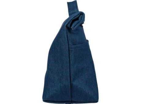 Recycelte Denim-Kühltasche mit Rollverschluss Mira Werbeartikel