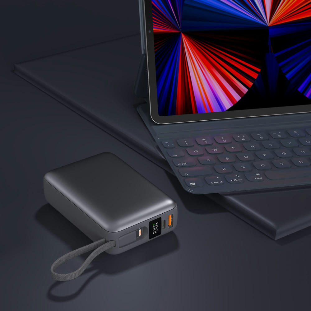 Nova Powerbank 22,5 W Power Delivery mit integrierten Kabeln 20000 mAh Werbeartikel