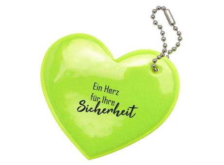 Weich-Reflektor mit Kugelkette, Herz Werbeartikel