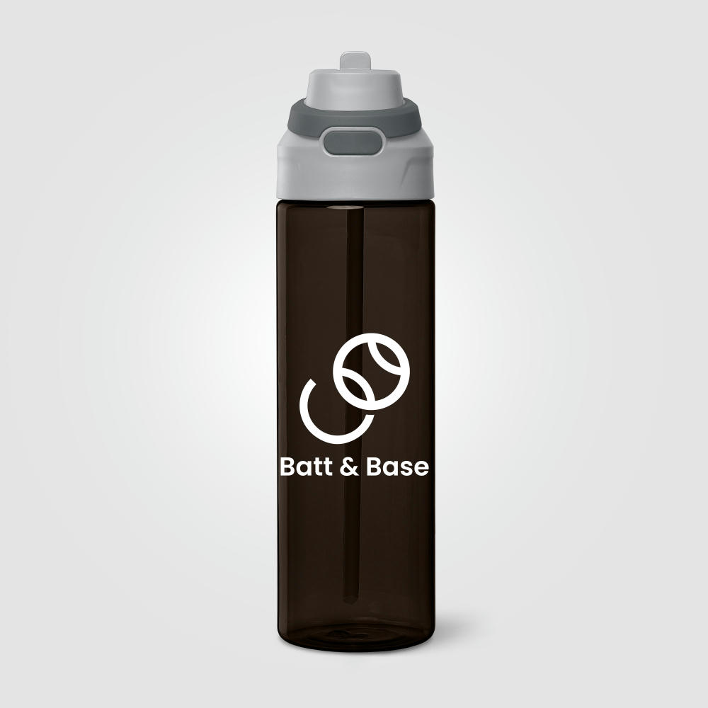 Lynk Trinkflasche mit Trinkhalm und Klappverschluss einwandig aus rPET - 830 ml Werbeartikel
