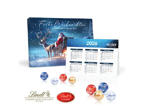 Product image „2 in 1“ Marken-Adventskalender Lindt Lindor Minis mit Jahresplaner Werbeartikel