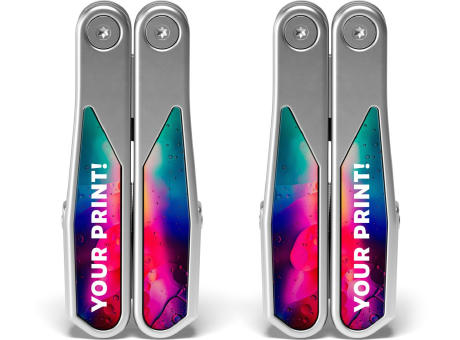 RICHARTZ PROTOOL 20+: Griffschalen mit farbigem Vollflächendruck „YOUR PRINT!“ – Multitool als Werbeartikel mit Ihrem Logo