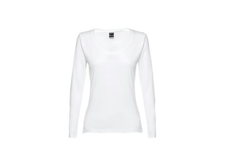 THC BUCHAREST WOMEN WH. Langärmeliges tailliertes T-Shirt für Frauen Werbeartikel