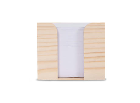 Zettelblock aus Holz, recycelt 10x10x8.5cm bedrucken
