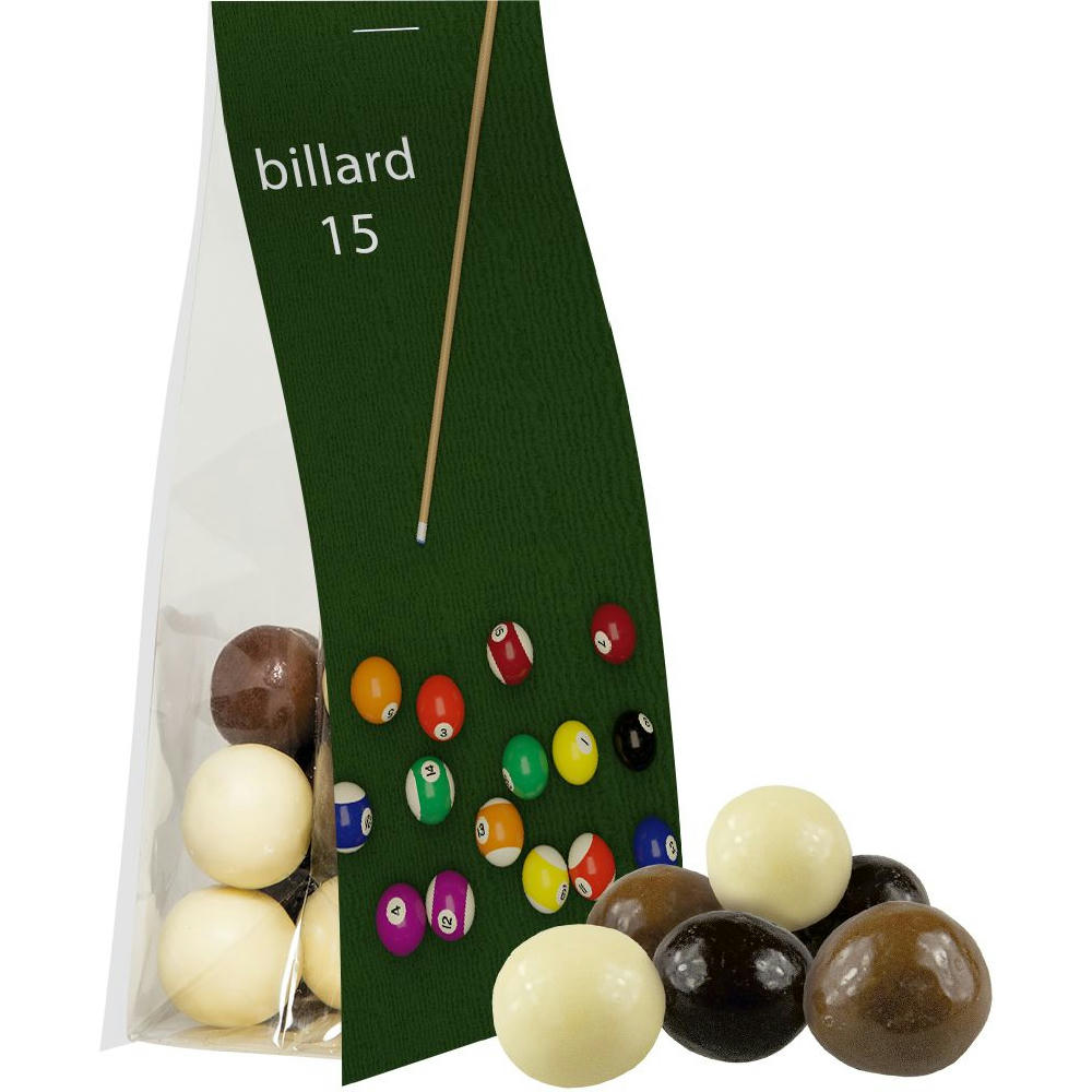 Knusperkugeln-Mix, ca. 20g, Express Blockbodenbeutel mit Werbereiter Werbeartikel