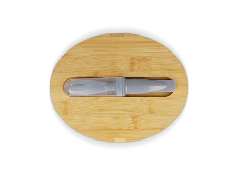 Lunchbox R-PP &amp; Bambus mit Besteck - 1L Werbeartikel