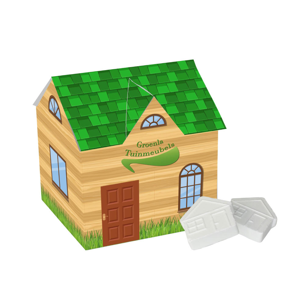 Product image Haus mit Häuschen-Pfefferminz Werbeartikel