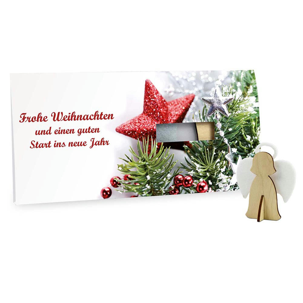 Product image Steckfiguren-Karte Filz - Engel 4/0-c Werbeartikel