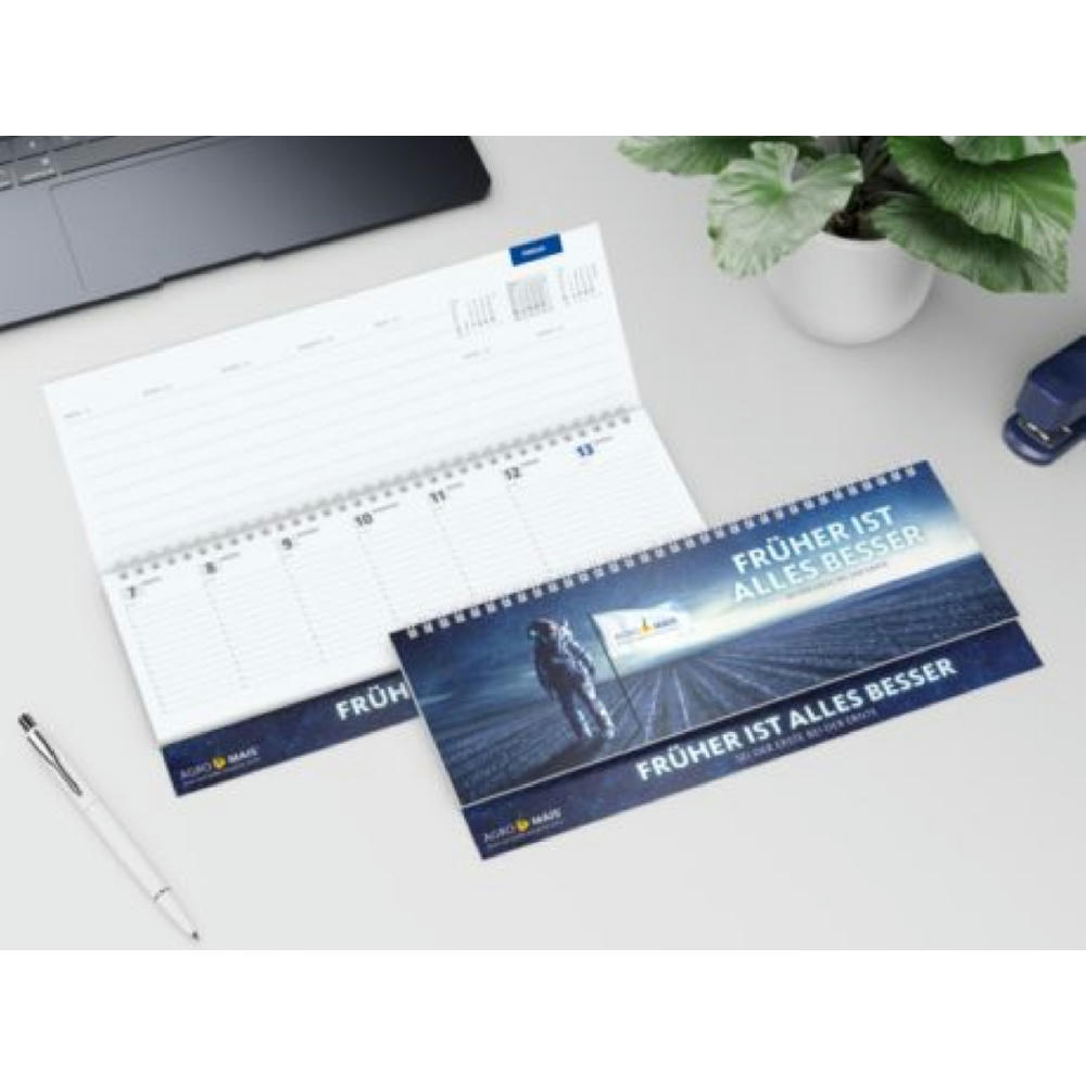 Tisch-Querkalender Master EXPRESS 1 Woche = 2 Seiten 8–21 Uhr Werbeartikel