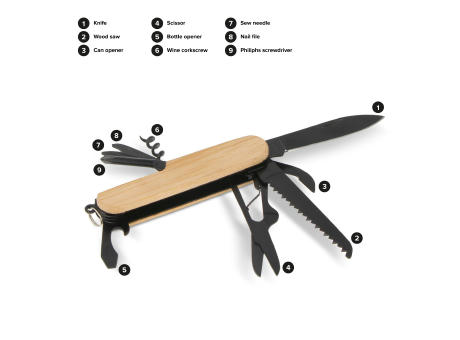 Multi-Tool-Bambus 9 Funktionen Werbeartikel