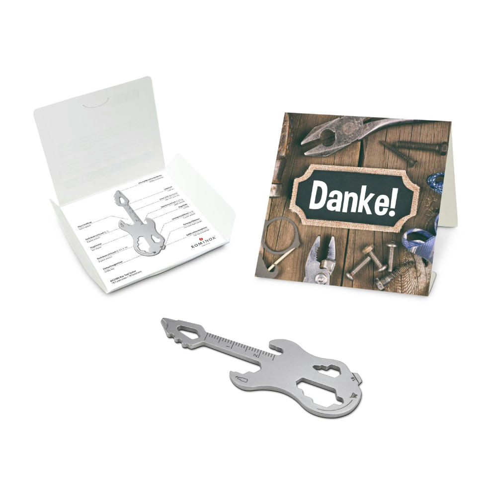 Geschenkartikel: ROMINOX® Key Tool Truck / LKW (22 Funktionen) im Motiv-Mäppchen Danke Werbeartikel