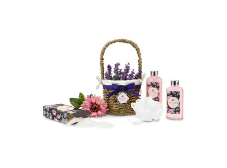 Wellness-Geschenkset: Lavendelkörbchen Werbeartikel