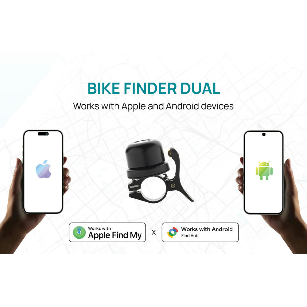 Bikefinder Dual RCS Fahrradklingel mit weltweiter Ortung Werbeartikel