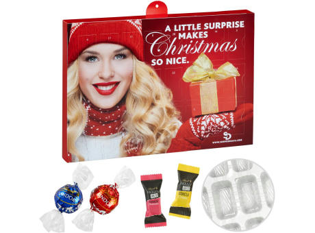 Product image Premium Präsent-Adventskalender mit Lindt Lindor & Hello Mini Stick-Mix Werbeartikel
