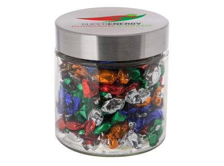 Product image Glas 0,9 Liter gefüllt mit Süßigkeiten Werbeartikel