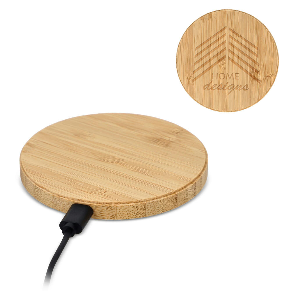 Product image Wireless Ladepad Bambus 15W Werbeartikel