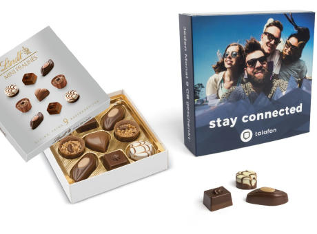 Lindt Mini Pralinés im Werbeschuber bedrucken