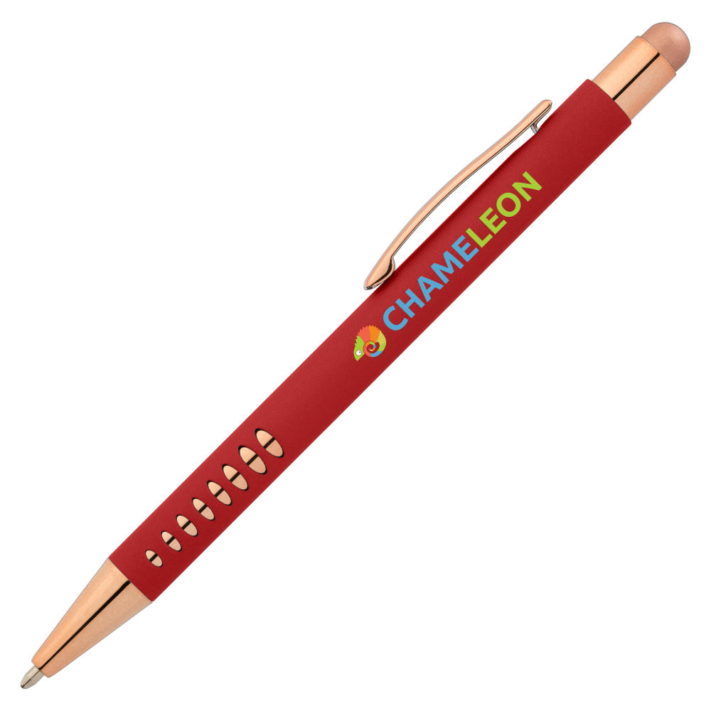 Bowie Roségold Kugelschreiber - m/Stylus Werbeartikel