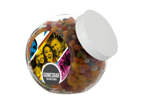 Großes Glas 2 Liter gefüllt mit Süßigkeiten Werbeartikel