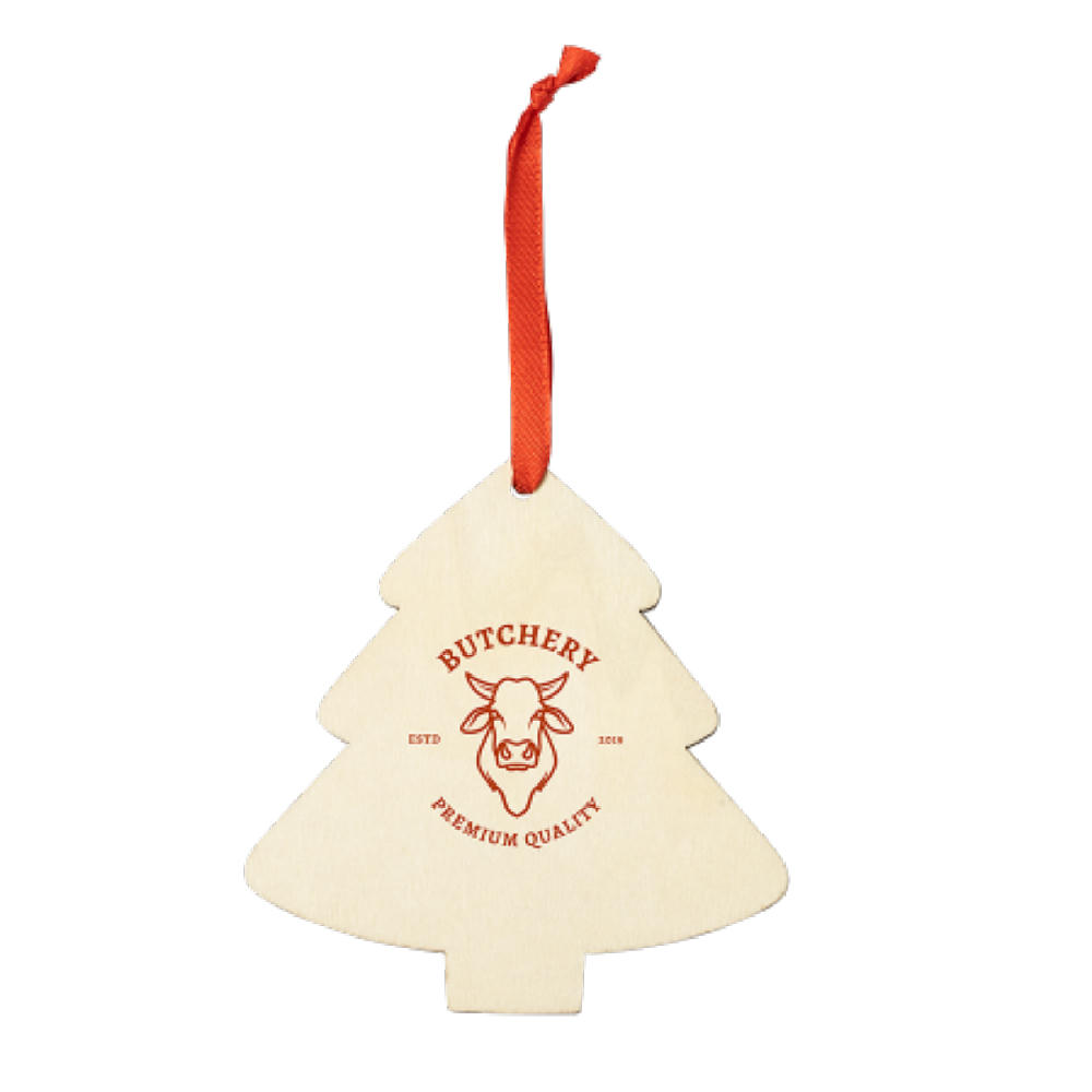 JINGLE Weihnachtsdekorationen aus Holz, Weihnachtsbaum Werbeartikel