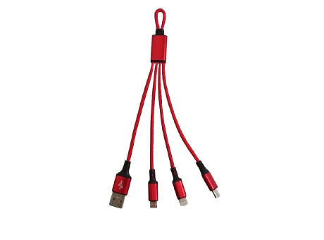 3in1 Mini Nylon Ladekabel 19,5cm Blau bedrucken