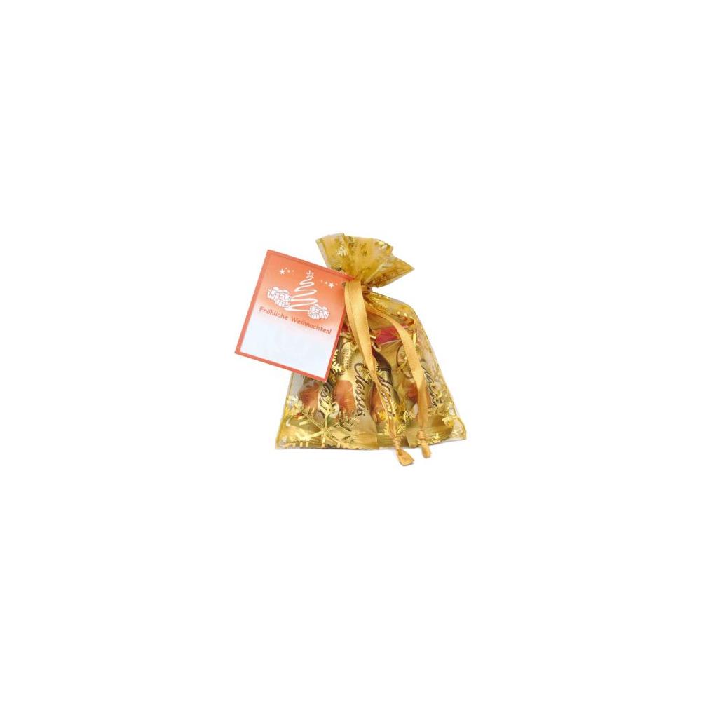Organzasäckchen Nougat Classic 40, mit Kärtchen Werbeartikel