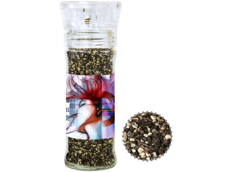 Product image Pfeffer geschrotet, ca. 45g, transparente Gewürzmühle Werbeartikel
