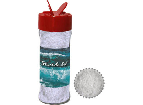 Fleur de Sel, ca. 40g, Glas mit Streuaufsatz Werbeartikel