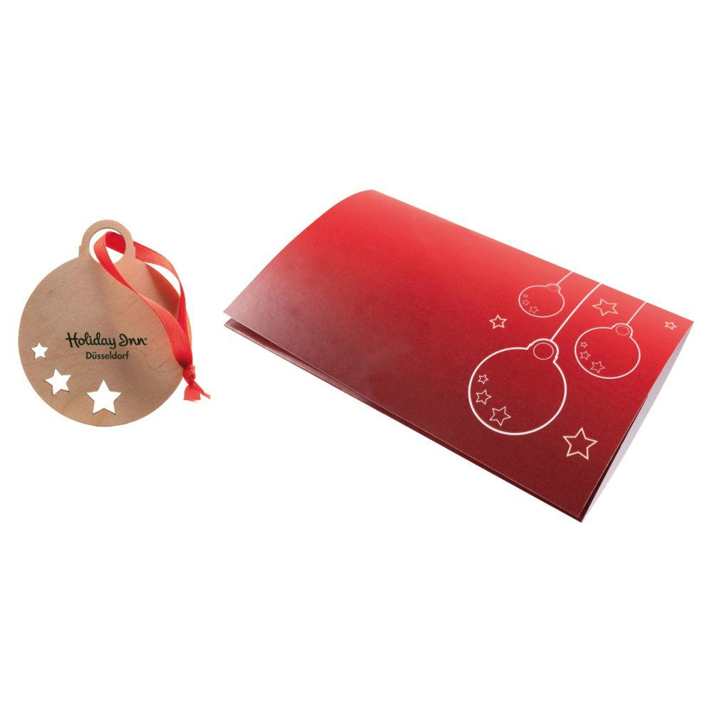 Product image Klappkärtchen Weihnachtskugel Werbeartikel