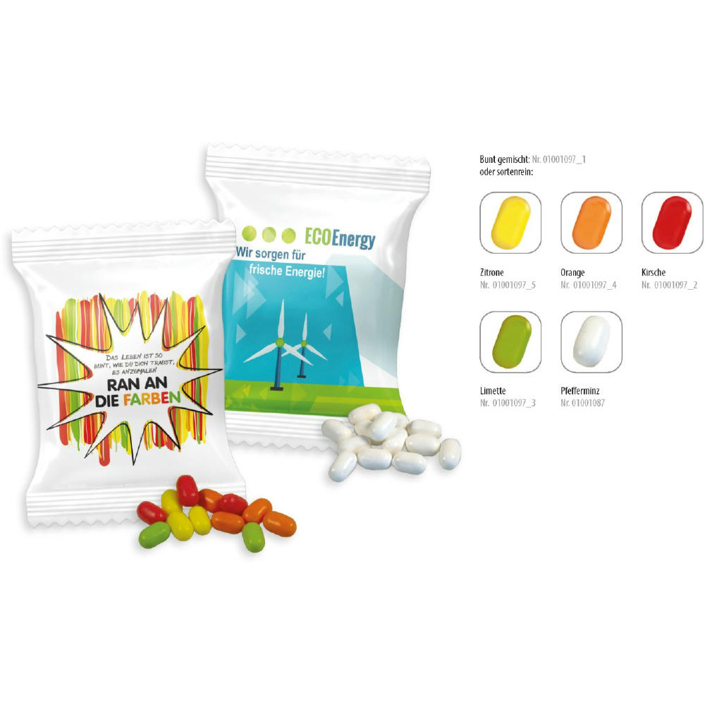 Product image Pfefferminzdragees Werbetüte, 5 g, Inhalt: Pfefferminzdragees Werbeartikel