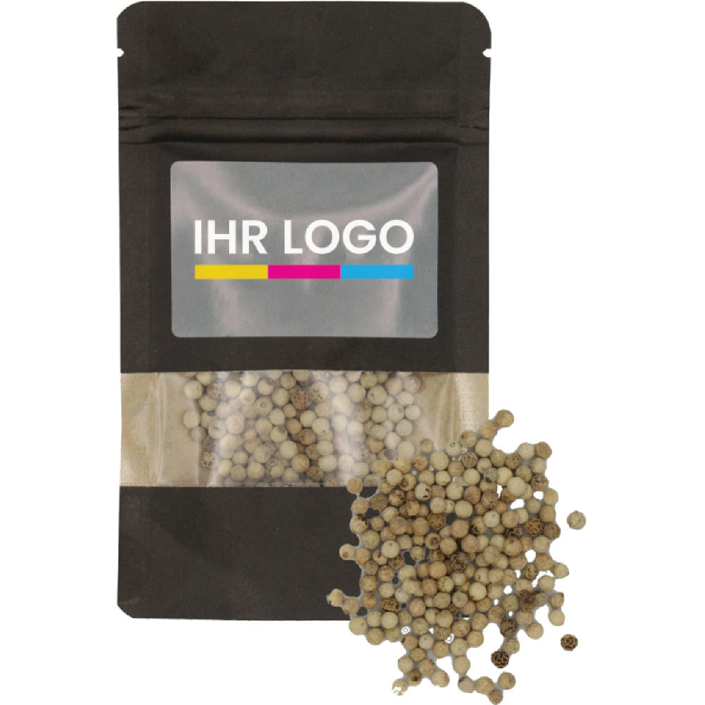 Product image Pfeffer weiß im Doypack klein Schwarz Werbeartikel