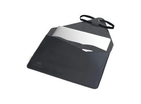 Recycled Felt & Apple Leather Laptop Sleeve 15/16" Werbeartikel
