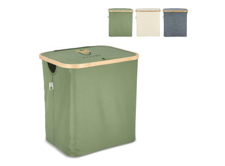 InSideOut faltbarer Korb mit Deckel Sogne 40,5 x 33 x 42cm rPET Werbeartikel