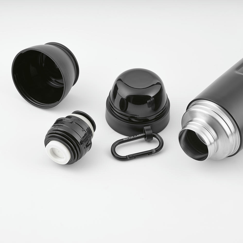 Flinders Thermos recy.Edelstahl, 1080 ml. Mit 2 Bechern und Karabiner Werbeartikel