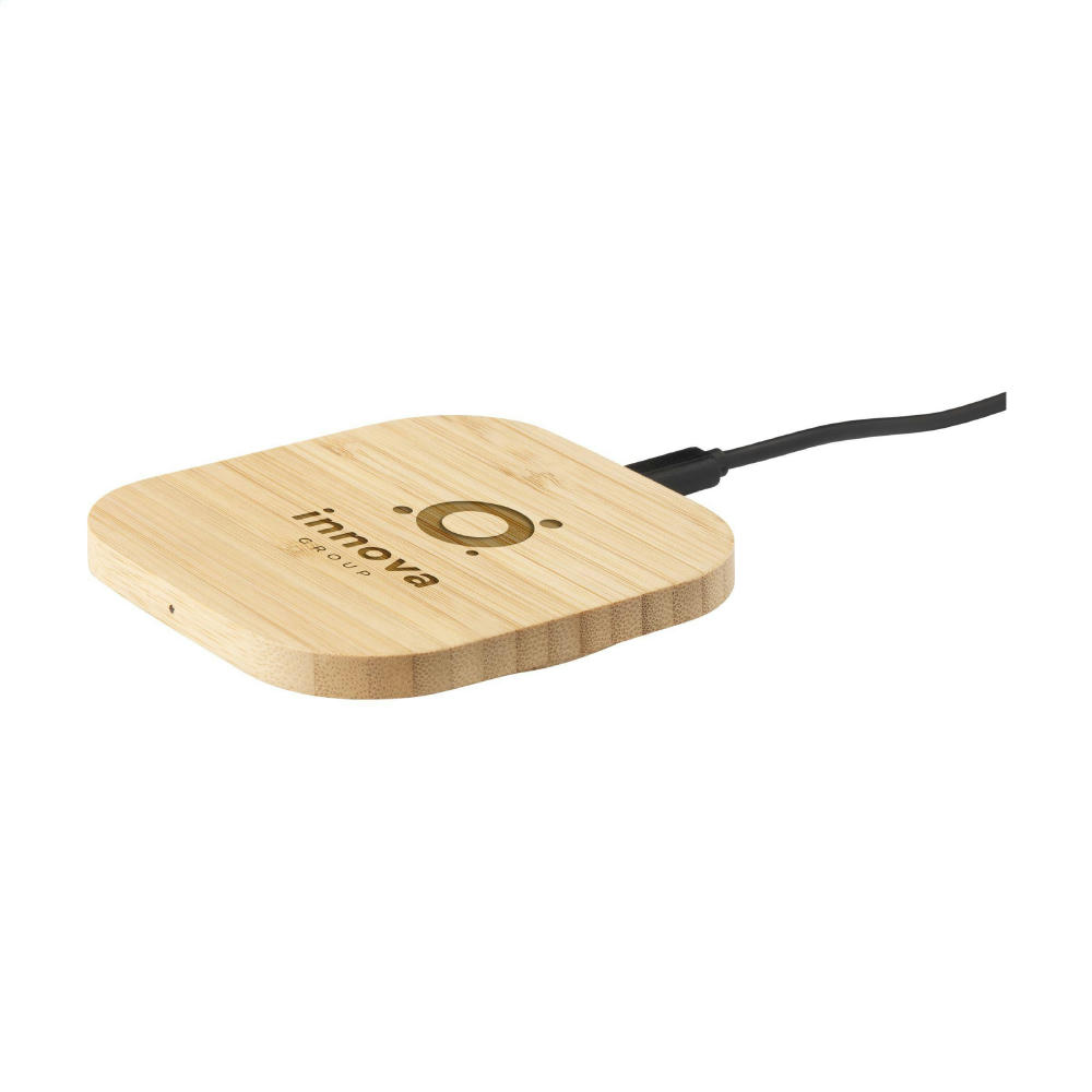 Product image Bamboo Wireless Charger 15W tradloses Ladegerät Werbeartikel